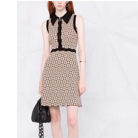 Sandro Knit Logo Shift Shirt Dress - Picture 5 of 15